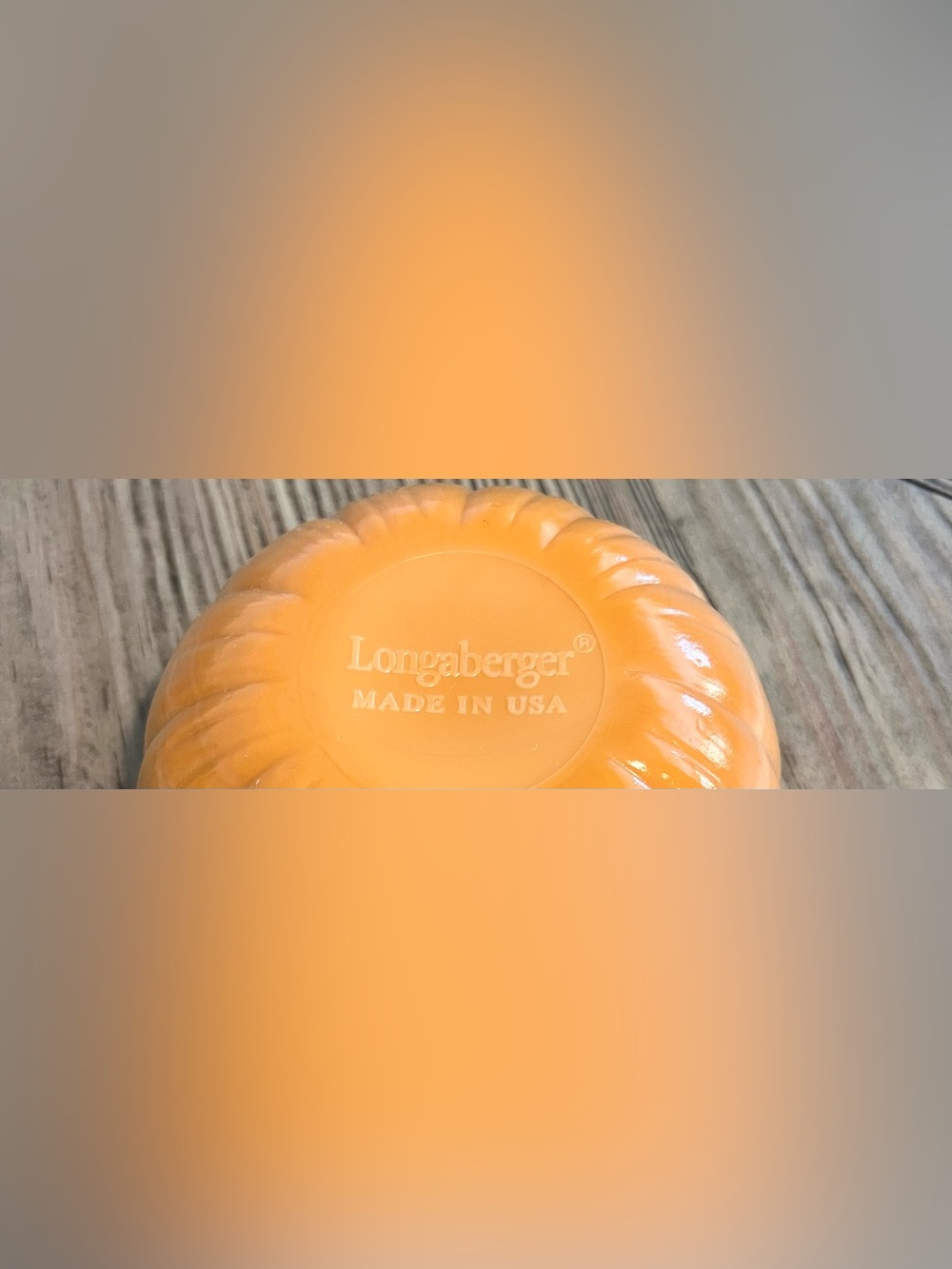 Longaberger Slag Glass Pumpkin Dish - Stamped, Circa 2003 - Picture 5 of 8